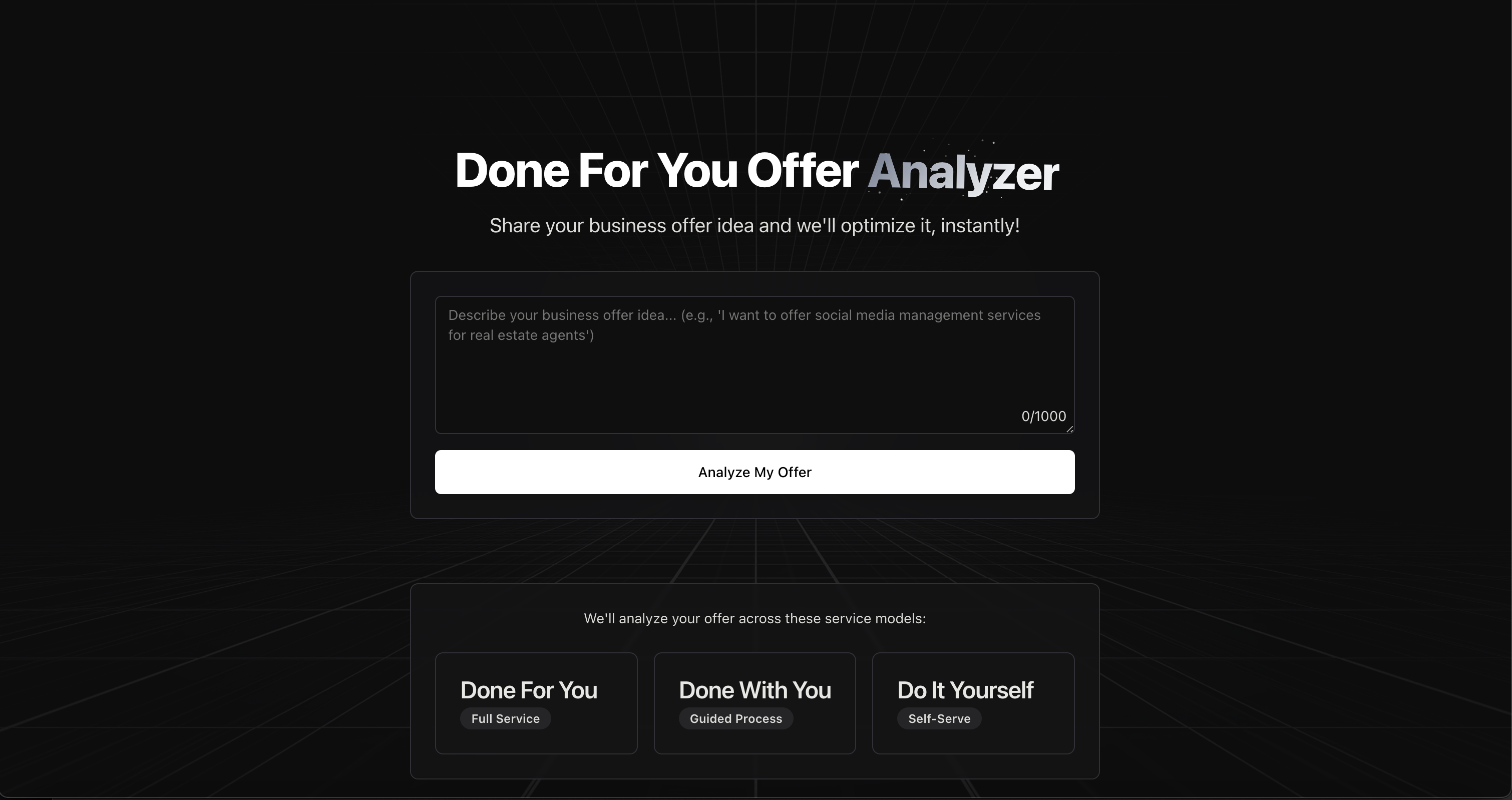 Done For You Offer Analyzer